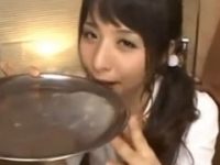 【晶エリー】 【アダルト動画】お皿の上にぶっかけされたふんだんのスペルマを飲んじゃうドキチガイGAL♪晶エリー
